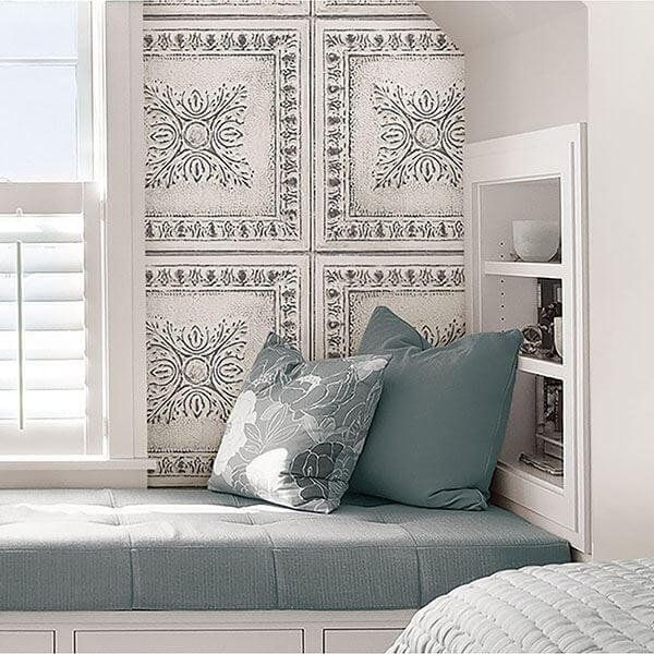 Reclaimed Tin Peel & Stick Wallpaper - York Wallcoverings - NU2495 - York Wallcoverings Wallpaper