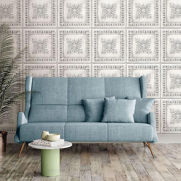 Reclaimed Tin Peel & Stick Wallpaper - York Wallcoverings - NU2495 - York Wallcoverings Wallpaper