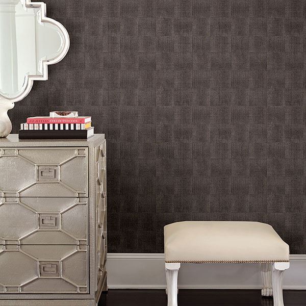 Larue Brown Block Wallpaper - Brewster Wallcovering