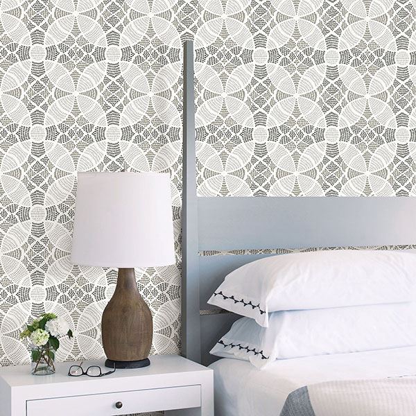 Zazen Grey Geometric Wallpaper  | Brewster Wallcovering