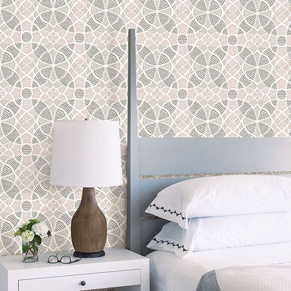 Zazen Rose Geometric Wallpaper  | Brewster Wallcovering