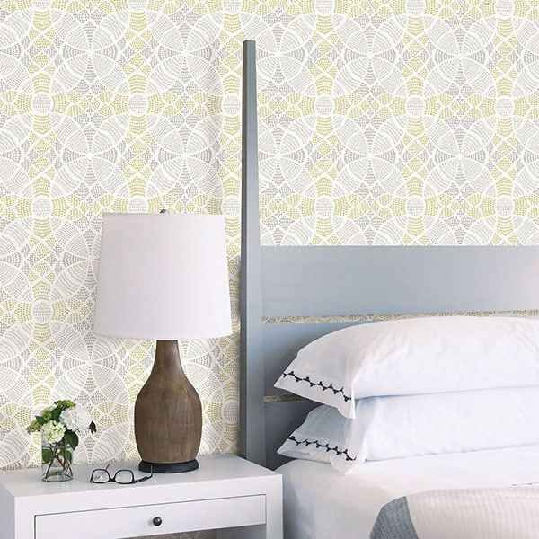 Zazen Yellow Geometric Wallpaper - York Wallcoverings - 2764-24338 - York Wallcoverings Wallpaper