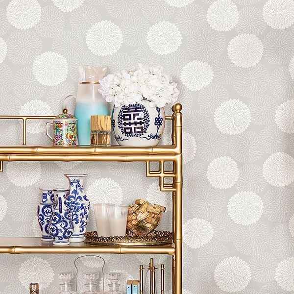 Blithe Taupe Floral Wallpaper - York Wallcoverings - 2764-24328 - York Wallcoverings Wallpaper
