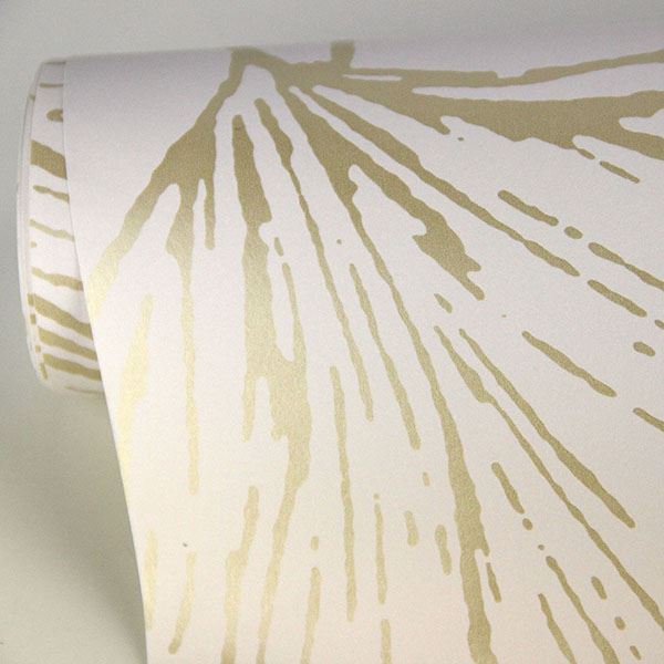 Reverie Gold Ginkgo Wallpaper - Brewster Wallcovering