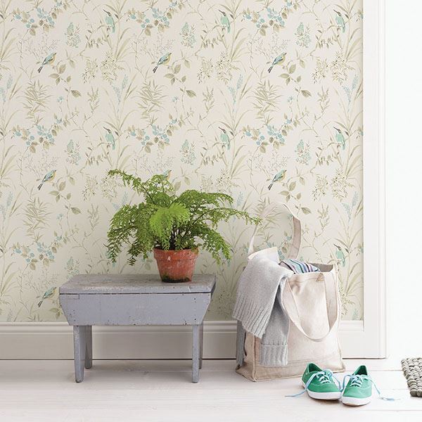 Imperial Garden Beige Botanical Wallpaper  | Brewster Wallcovering - The WorkRm