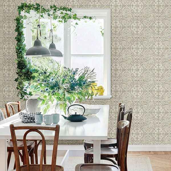 Sonoma Olive Spanish Tile Wallpaper - York Wallcoverings - 3117-12335 - York Wallcoverings Wallpaper