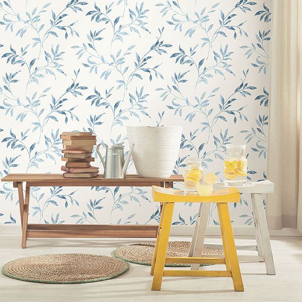 Sanibel Light Blue Trail Wallpaper  | Brewster Wallcovering - The WorkRm