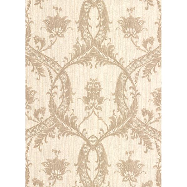 Picture of Vignole Beige Damask Wallpaper