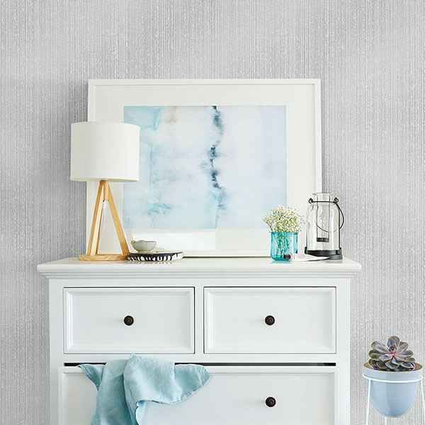 Comares Grey Stripe Texture Wallpaper - York Wallcoverings - 2782-21363 - York Wallcoverings Wallpaper