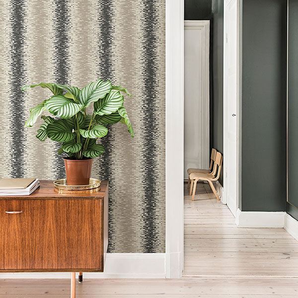 Quake Taupe Abstract Stripe Wallpaper  | Brewster Wallcovering - The WorkRm