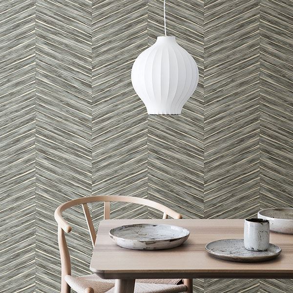 Pina Blue Chevron Weave Wallpaper - Brewster Wallcovering