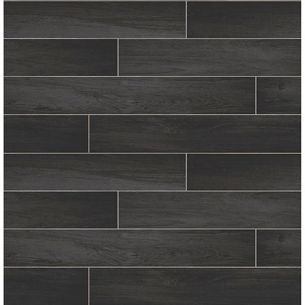 Picture of Nika Black Sleek Wood Wallpaper