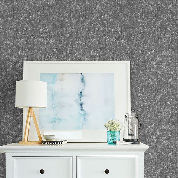 Cole Dark Grey Winter Plain Wallpaper  | Brewster Wallcovering - The WorkRm