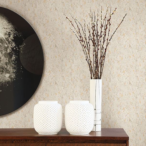 Adrift White Large Faux Cork Wallpaper - Brewster Wallcovering