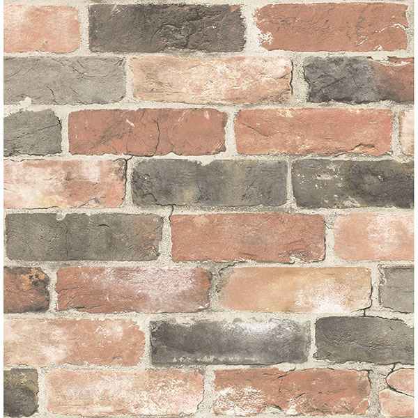 Adams Multicolor Reclaimed Bricks Wallpaper - York Wallcoverings - 2767-22320 - York Wallcoverings Wallpaper