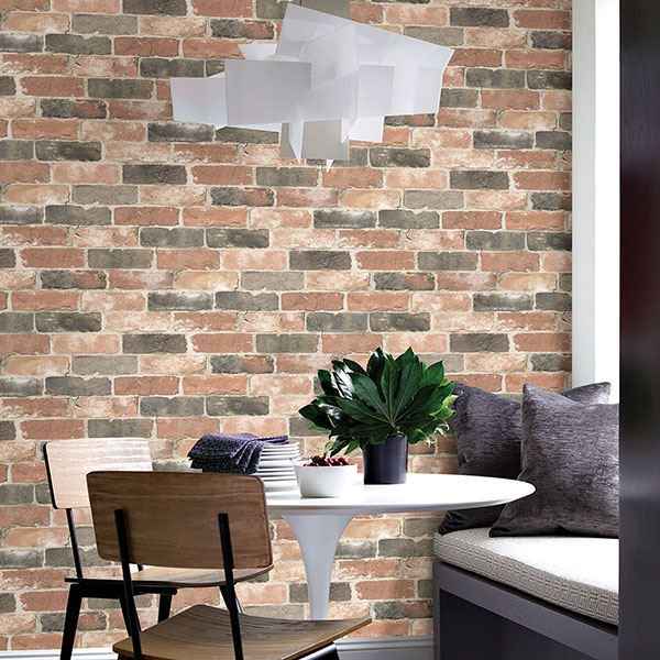 Adams Multicolor Reclaimed Bricks Wallpaper - York Wallcoverings - 2767-22320 - York Wallcoverings Wallpaper