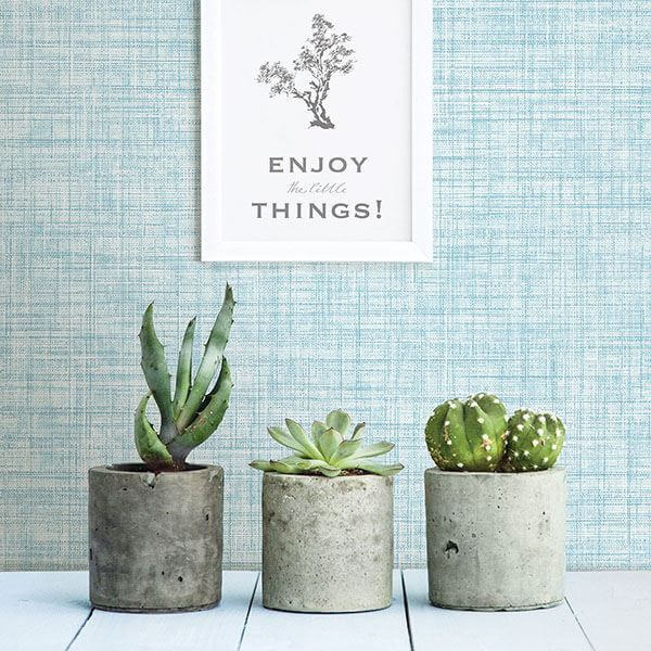 Tuckernuck Aqua Linen Wallpaper - York Wallcoverings - 2767-24276 - York Wallcoverings Wallpaper