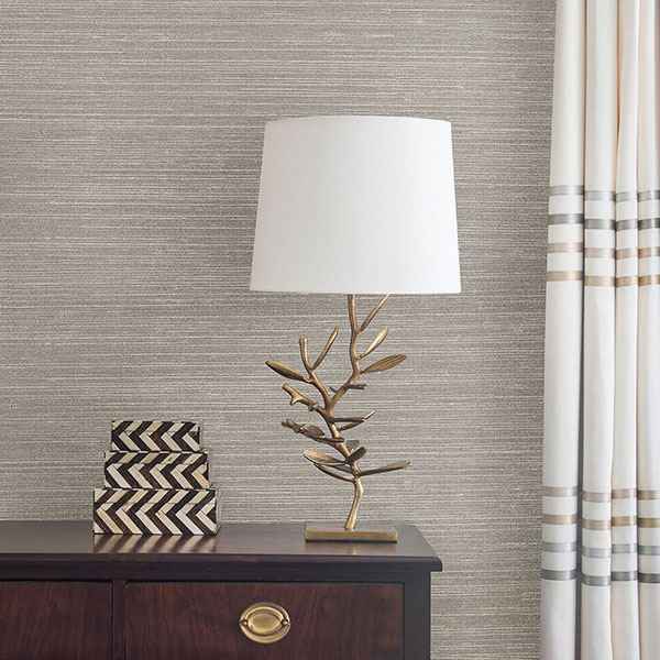 Liaohe Silver Grasscloth Wallpaper - York Wallcoverings - 2732-80032 - York Wallcoverings Wallpaper