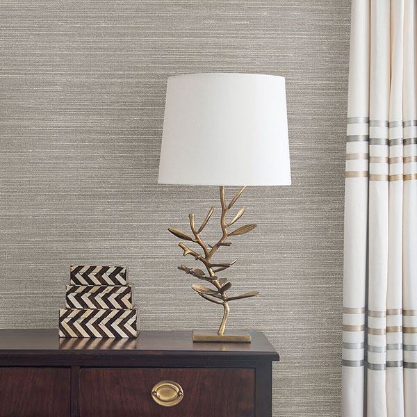 Liaohe Silver Grasscloth Wallpaper - Brewster Wallcovering