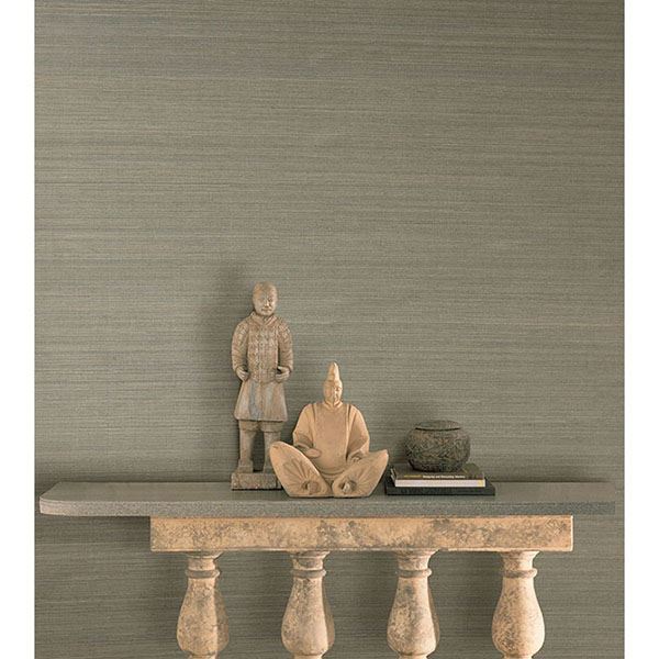 Salisbury Grey Grasscloth Wallpaper - Brewster Wallcovering