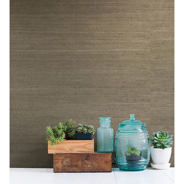 Qiantang Grey Grasscloth Wallpaper - Brewster Wallcovering