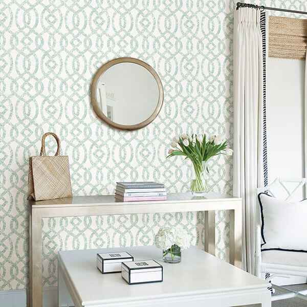 Ethereal Sea Green Trellis Wallpaper - York Wallcoverings - 2793-24726 - York Wallcoverings Wallpaper