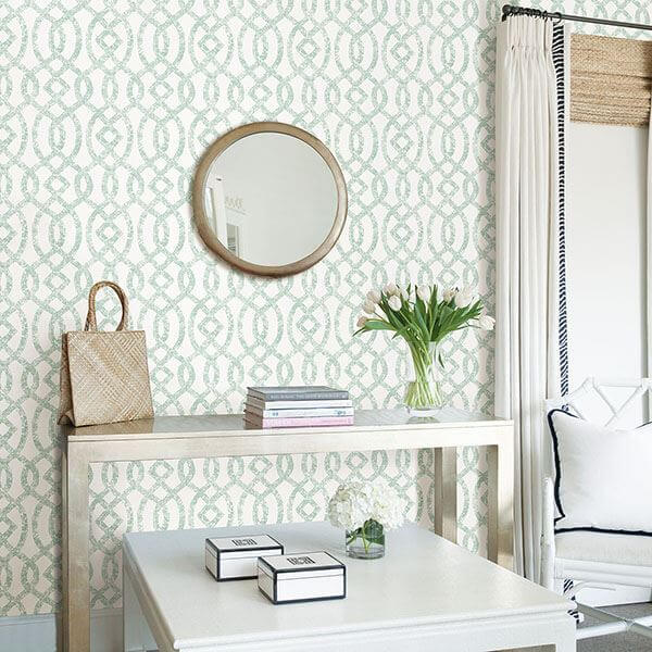 ethereal-sea-green-trellis-wallpaper-york-wallcoverings-2793-24726 - York Wallcoverings Wallpaper