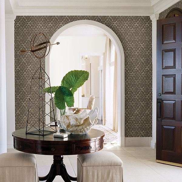 Blissful Brown Harlequin Wallpaper - Brewster Wallcovering