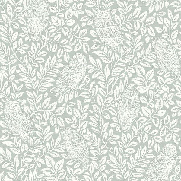 parliament-teal-owl-wallpaper-york-wallcoverings-3115-12414 - York Wallcoverings Papel pintado