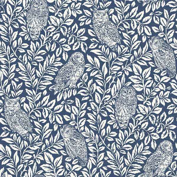 Parliament Navy Owl Wallpaper - York Wallcoverings - 3115-12412