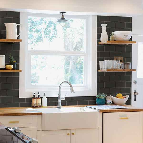Freedom Black Subway Tile Wallpaper - York Wallcoverings - 3115-12494 - York Wallcoverings Wallpaper