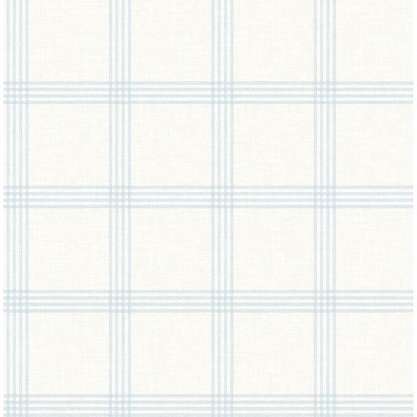 Brewster Wallcovering-Twain Light Blue Plaid Wallpaper