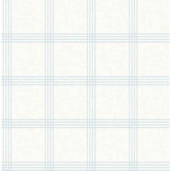 Twain Light Blue Plaid Wallpaper - York Wallcoverings - 3115-24475