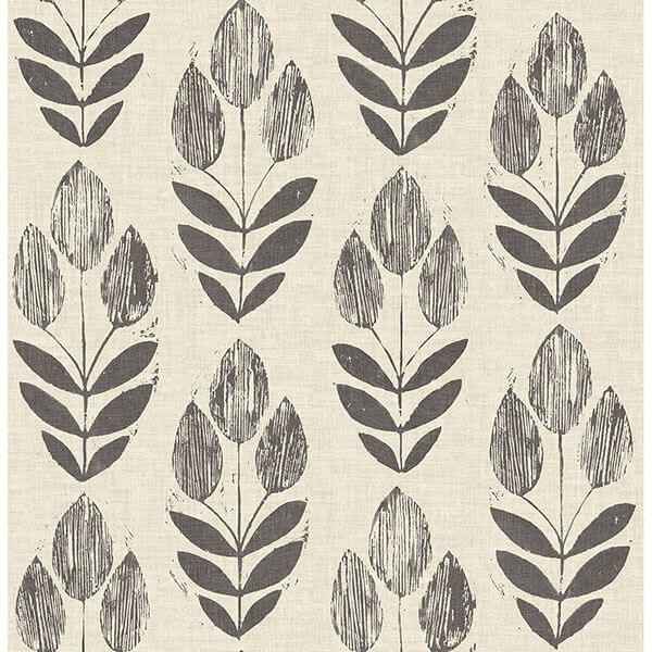 Garland Black Block Tulip Wallpaper - York Wallcoverings - 3115-24474 - York Wallcoverings Wallpaper