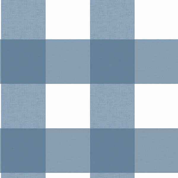 Amos Blue Gingham Wallpaper - York Wallcoverings - 3115-12533