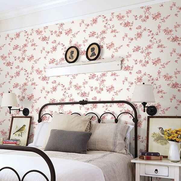 Cyrus Rose Festive Floral Wallpaper - York Wallcoverings - 3115-24483 - York Wallcoverings Wallpaper