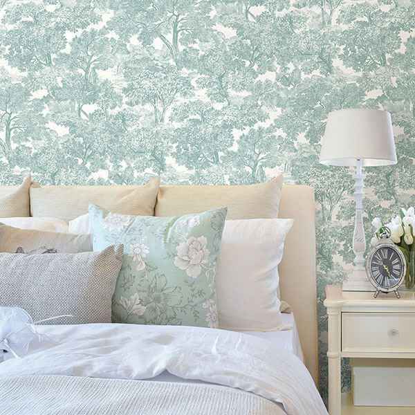 Spinney Teal Toile Wallpaper - York Wallcoverings - 3115-12545 - York Wallcoverings Wallpaper