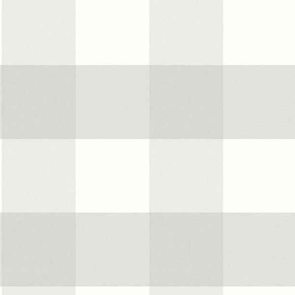 Amos Light Grey Gingham Wallpaper - York Wallcoverings - 3115-12531
