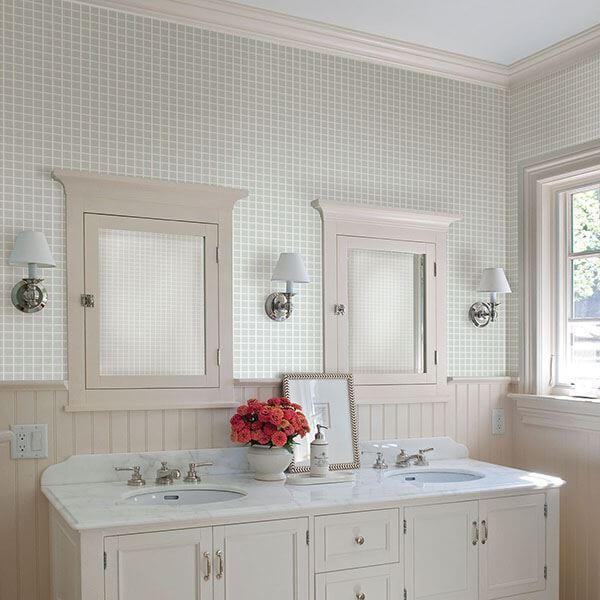 crystalline-light-blue-glass-tile-wallpaper-york-wallcoverings-2766-23786 - York Wallcoverings Wallpaper