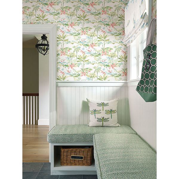 Ibis Green Lagoon Wallpaper  | Brewster Wallcovering - The WorkRm