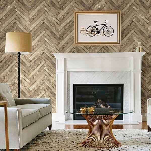 Mammoth Wheat Diagonal Wood Wallpaper - York Wallcoverings - 2766-23756 - York Wallcoverings Wallpaper