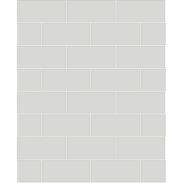 Picture of Parkway Light Grey Subway Tile Wallpaper
