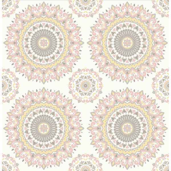 Priya Blush Medallion Wallpaper - York Wallcoverings - 2766-001805