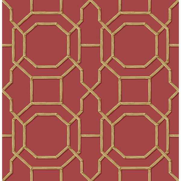 Rumi Red Trellis Wallpaper - York Wallcoverings - 2766-21739