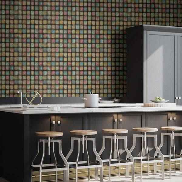 Soucy Multicolor Tiles Wallpaper - York Wallcoverings - 2766-24080 - York Wallcoverings Wallpaper