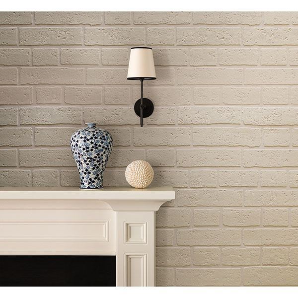 Bridgers Paintable Brick Wallpaper - Brewster Wallcovering