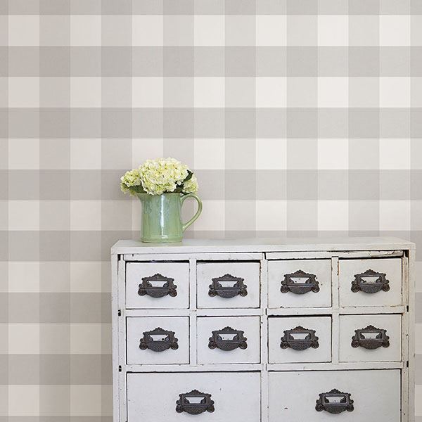 Farmhouse Plaid Peel & Stick Wallpaper - York Wallcoverings - NUS2691 - York Wallcoverings Wallpaper
