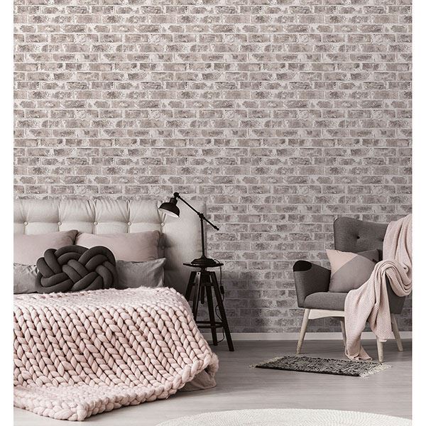 jomax-grey-warehouse-brick-wallpaper-york-wallcoverings-uw24761 - York Wallcoverings Wallpaper
