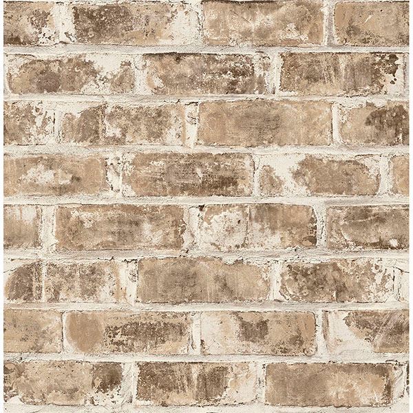 Jomax Neutral Warehouse Brick Wallpaper  | Brewster Wallcovering - The WorkRm