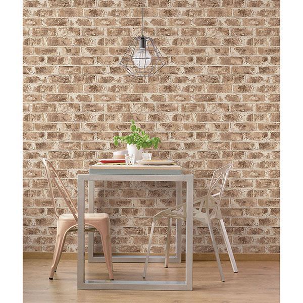 jomax-neutral-warehouse-brick-wallpaper-york-wallcoverings-uw24762 - York Wallcoverings Papel pintado